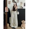 Women's High Waist Wide Leg Pants Loose Lazy Solid Color Straight Floor-Length Palazzo Trousers