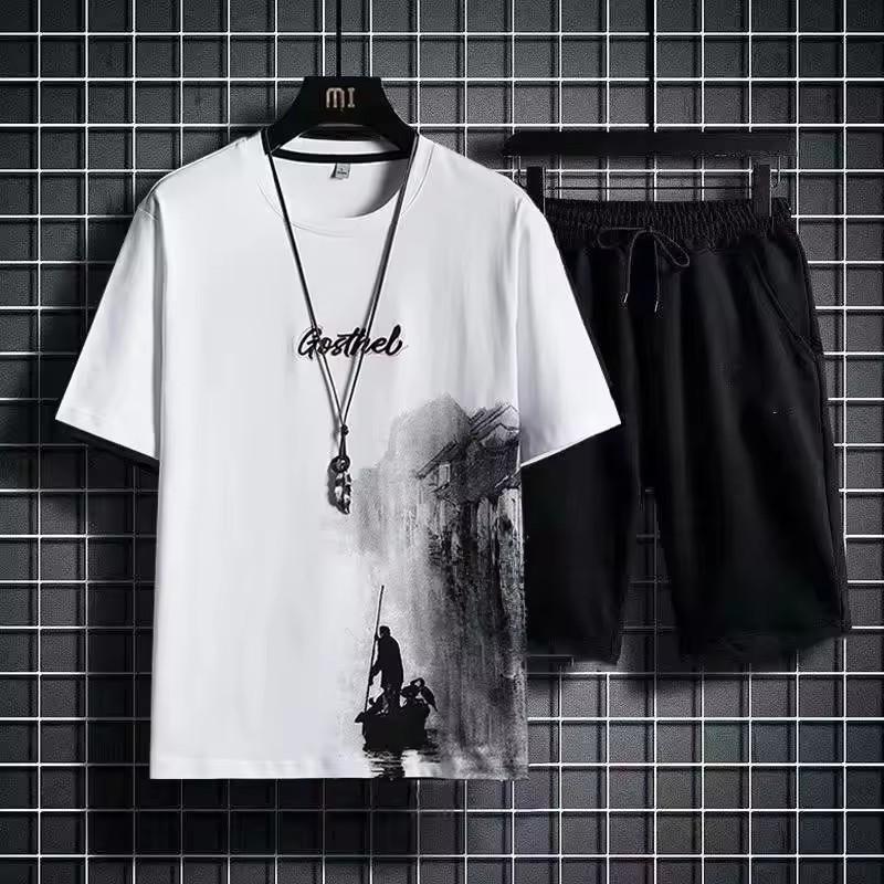 Summer Quick Drying Men's Sets Fashion Tracksuits Casual Breathable Short Sleeve 3D Printed Sports T-shirt+Shorts Basketball Set