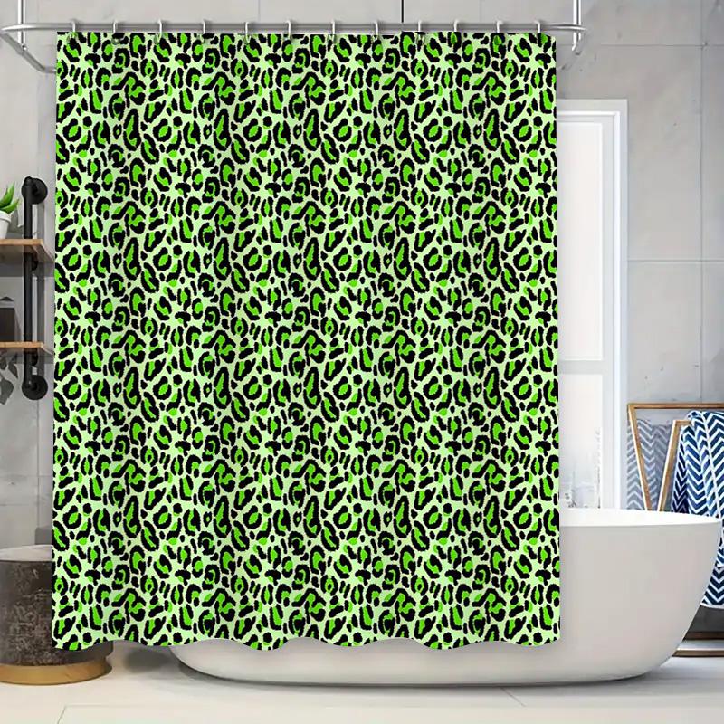 

Leopard Print Shower Curtain Animal Jungle Pattern Bathroom Decor Washable Liner Waterproof Modern Home Decor W60H190(CM)-1 Pcs