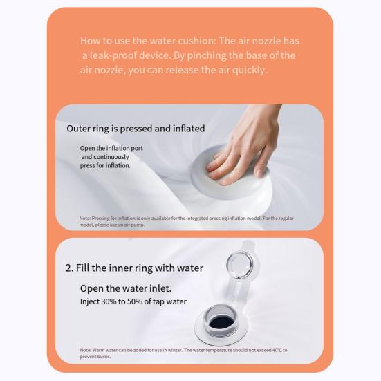 Cartoon Bear Inflatable Cooling Mat Leak-proof PVC Water Pad Cushion Foldable Portable Baby Tummy Time Water Play Mat