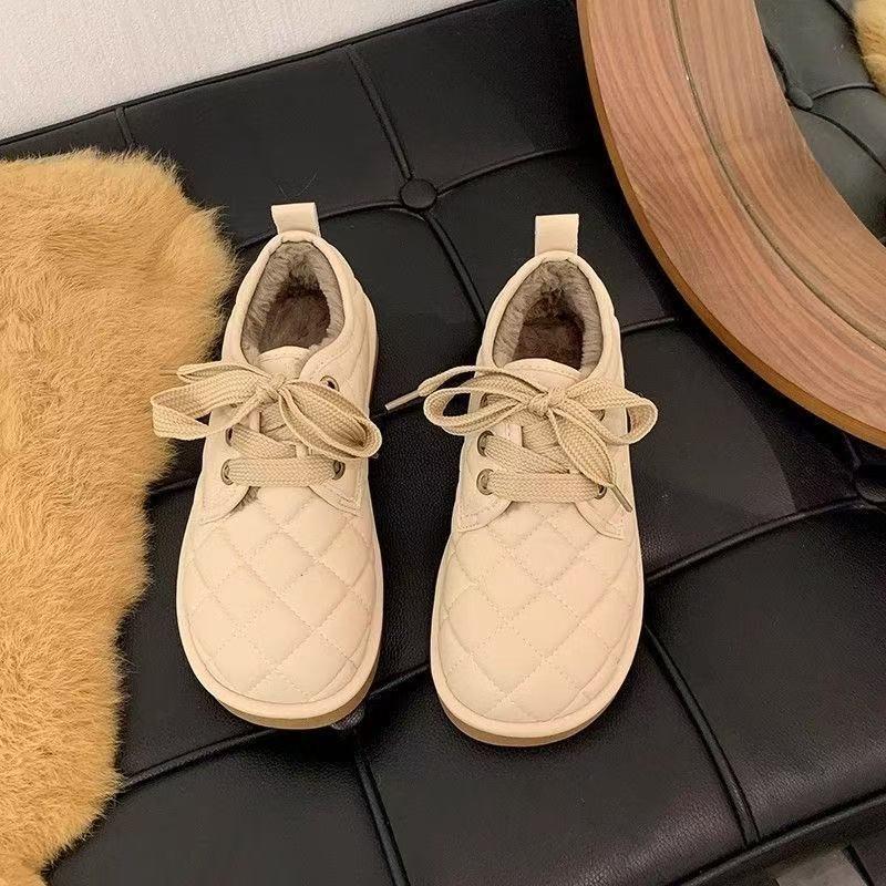 Doudou shoes women's new autumn and winter not tired feet women's shoes soft-soled bread cotton shoes plush loafers