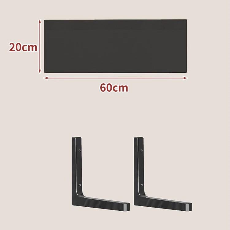 Paint-Free Floating Wall Shelf: Wooden Wall-Mounted Bookshelf and Storage Plank
