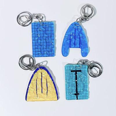Kreativer Schwimmbad-Schlüsselanhänger, gewellter Schlüsselbund, Dekorationen, Autoschlüsselring, Schwimmbad-Schlüsselanhänger, alltäglicher Anhänger, Geschenk für Schwimmer