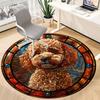 1pc Stained Glass Dog Chair Carpet for Office Non-Slip, Machine Washable Rug for Office - Holiday DecorMachine Made yy251029057