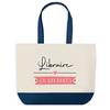 Tote Bag - PLANETEE - Holiday Bookstore - Blue Background - Cotton 40x45 Cm - Made In France
