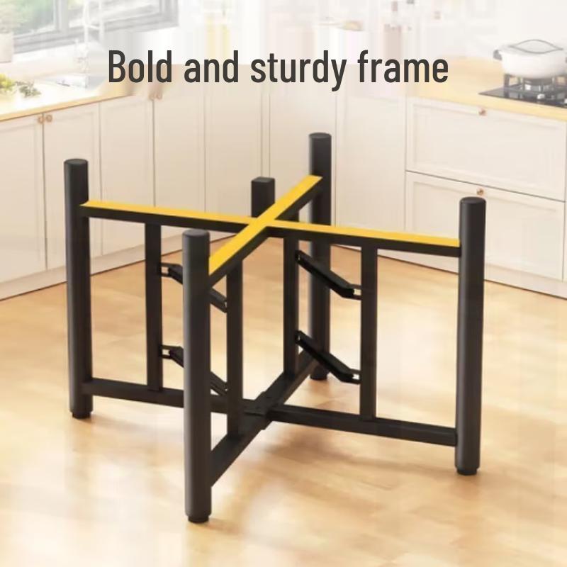 Foldable Round Dining Table with Turntable