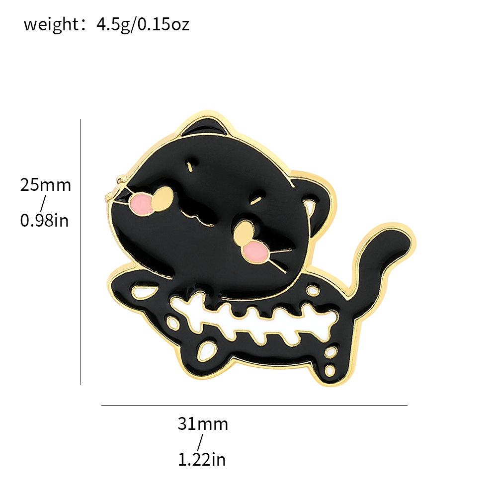 Cute cartoon cat series brooch personality funny Halloween creative ghost pumpkin kitten bag accessories