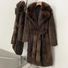 Long thickened high-end celebrity style environmentally friendly fox fur coat autumn and winter new imitation fur coat women's