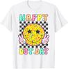 Happy Dot Day Smile Face Colorful Polka Dot Groovy Unisex T-Shirt