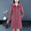 Veste Longue Épaissie d'Hiver en Fourrure d'Agneau Laine Manteau Mères Femmes d'Âge Moyen Tendance Polyester