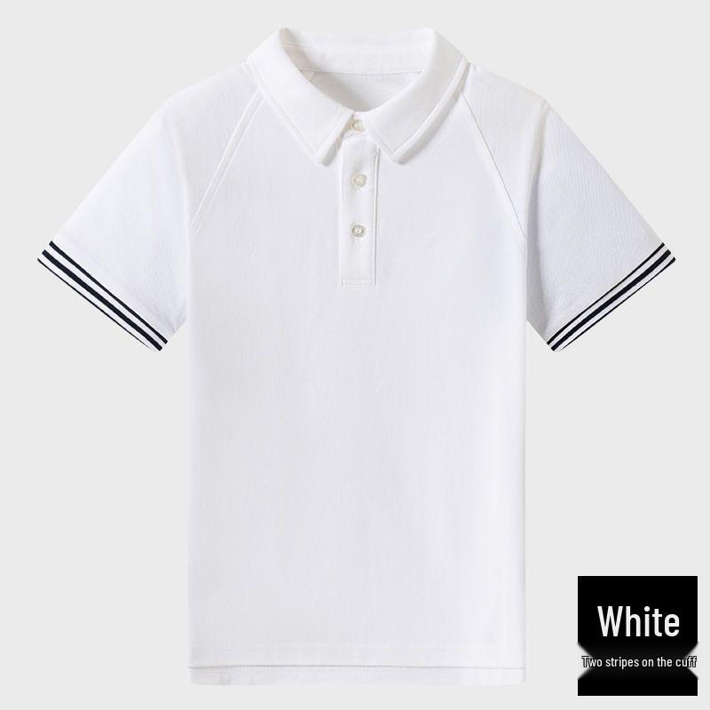 British Style Summer School Uniform Polo Shirt for Primary & Secondary Students - Breathable & Short-sleeved