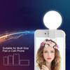 Clip-on LED Selfie Ring Light, Small Pocket-Size, 3 Brightness Levels, Rechargeable, Phone Camera Light, (White)