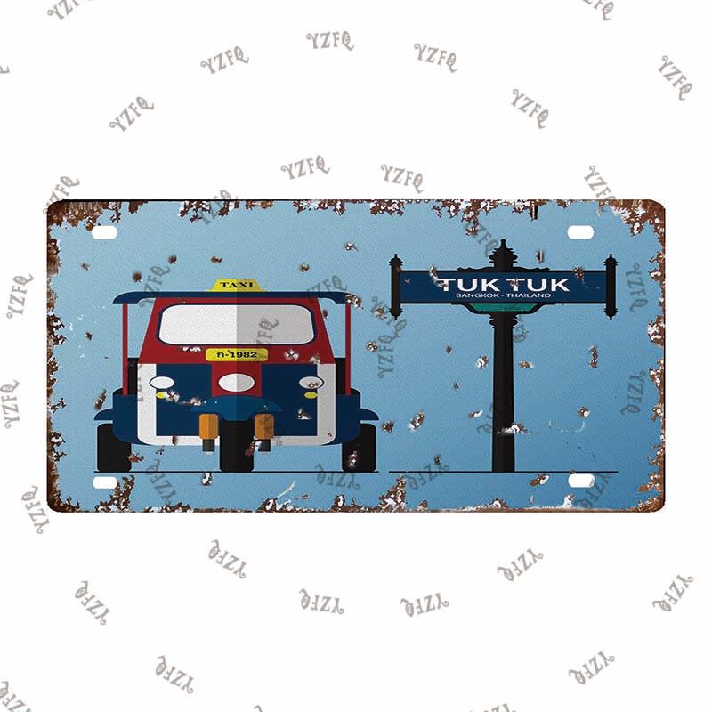 Thailand City Metal Sign Tin Poster 30X15CM Vintage Plate Tourist Souvenirs Wall Bar Home Decor Gift Customizable DC-0314A