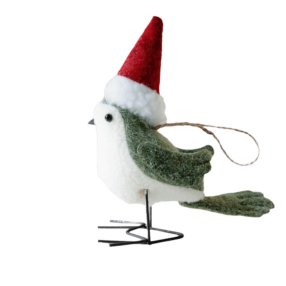 Soft Plush Christmas Hanging Pendant Creative Wreath Bird Ornaments Xmas Tree Cute Birds  Fireplace