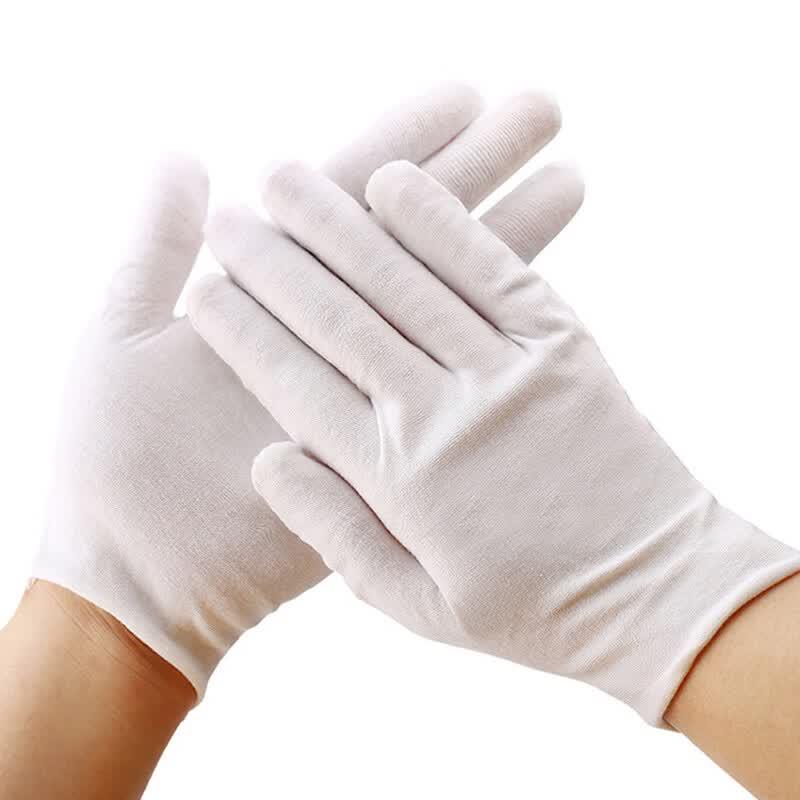 White Polyester Cotton Ceremonial Gloves