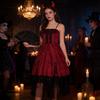 Gothic Vampire Queen Costume For Halloween Party With Polyester Fabric For Adults