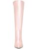 Allegra K Knee-High Boots with Stiletto Heels and Pointed Toes, Women's, Sparkly Pink, Size 25.0cm