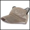 Katzenohren Kappe Mesh Hut Niedliches Design Stilvoll Sonnenschutz CZA324 [Weißer Fang] Damen (Schwarz)