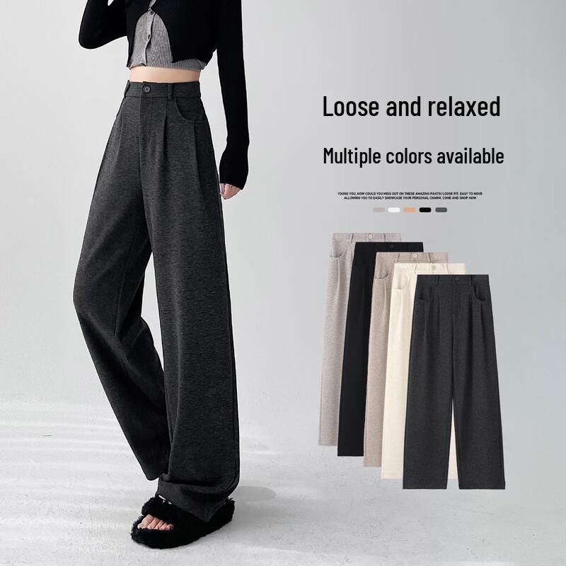 

Handu Yishe Women s Autumn/Winter High-Waisted Wide-Leg Suit Pants XL