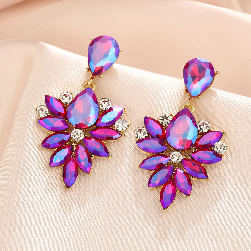 Colorful Earrings, Light Luxury  High-end  Elegant Socialite Earrings  Niche Earrings