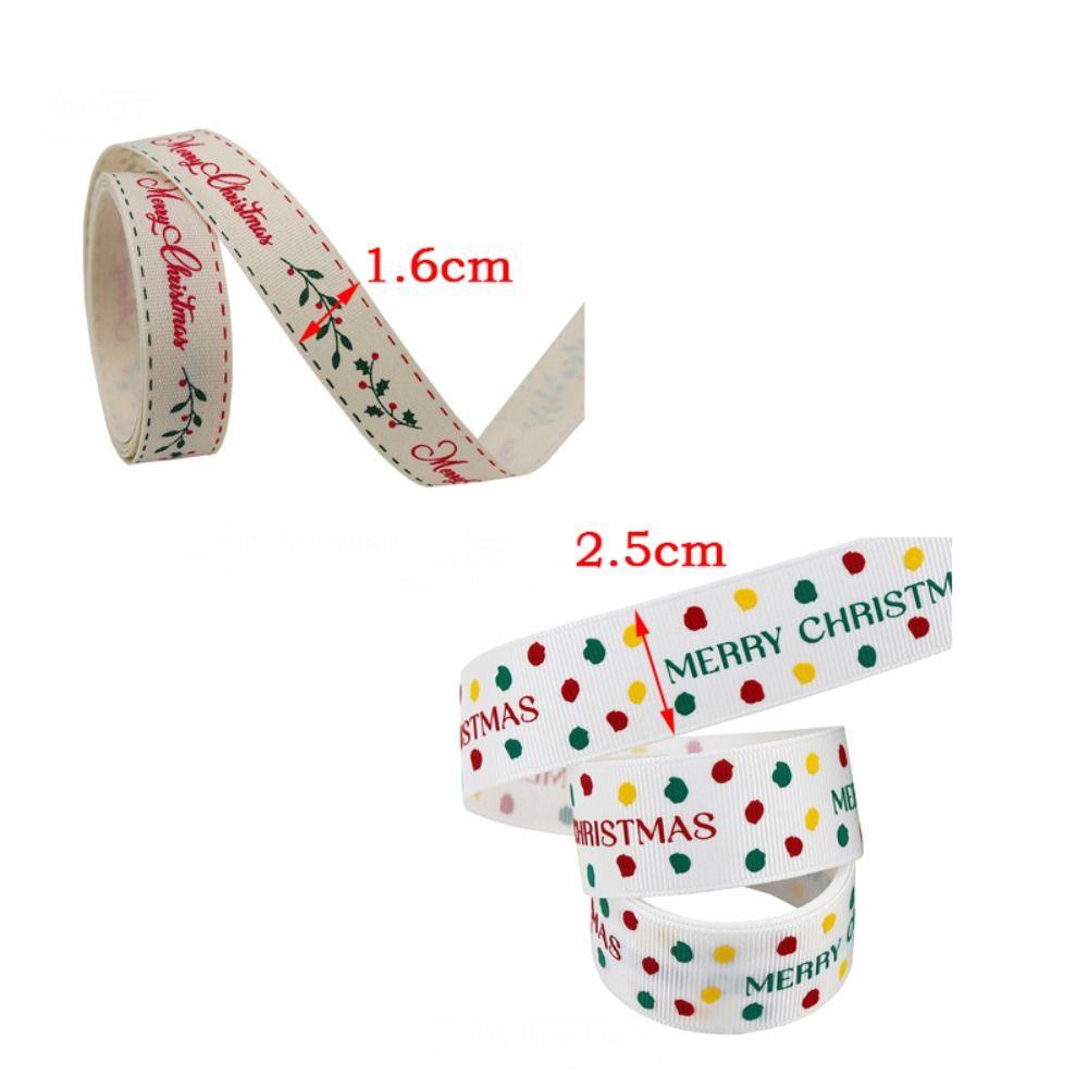 New 4.5 Meter Christmas Ribbon Ployester DIY Crafts Printing Ribbon Handmade Christmas Decoration Xmas Gift Wrapping Ribbon