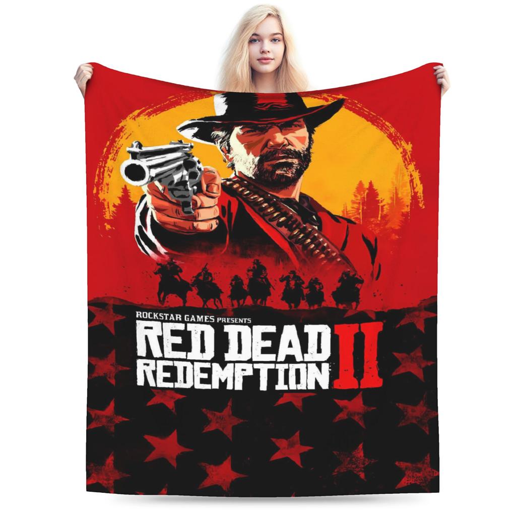 Red Dead Redemption 2 Decken Reise Büro Flanell Überwurfdecke Für Schlafzimmer Super Warm Benutzerdefiniert DIY Tagesdecke Geburtstagsgeschenk