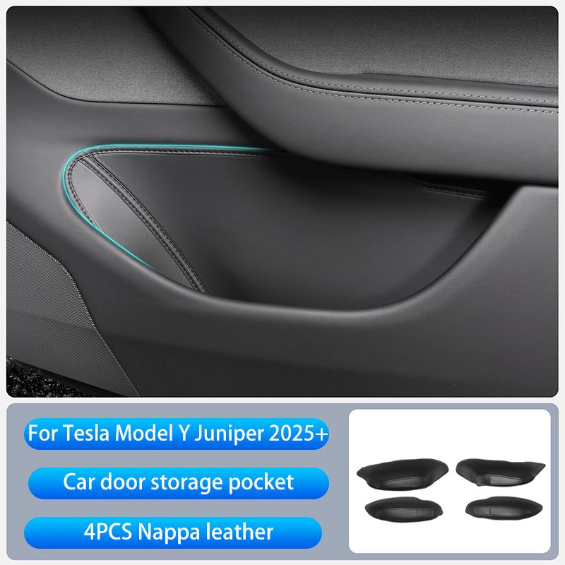 For Tesla Model Y Juniper 2025+ Center Console Two Side Panel Anti Kick Pad Protector Leather Sticker Foot Cover Car Accessories