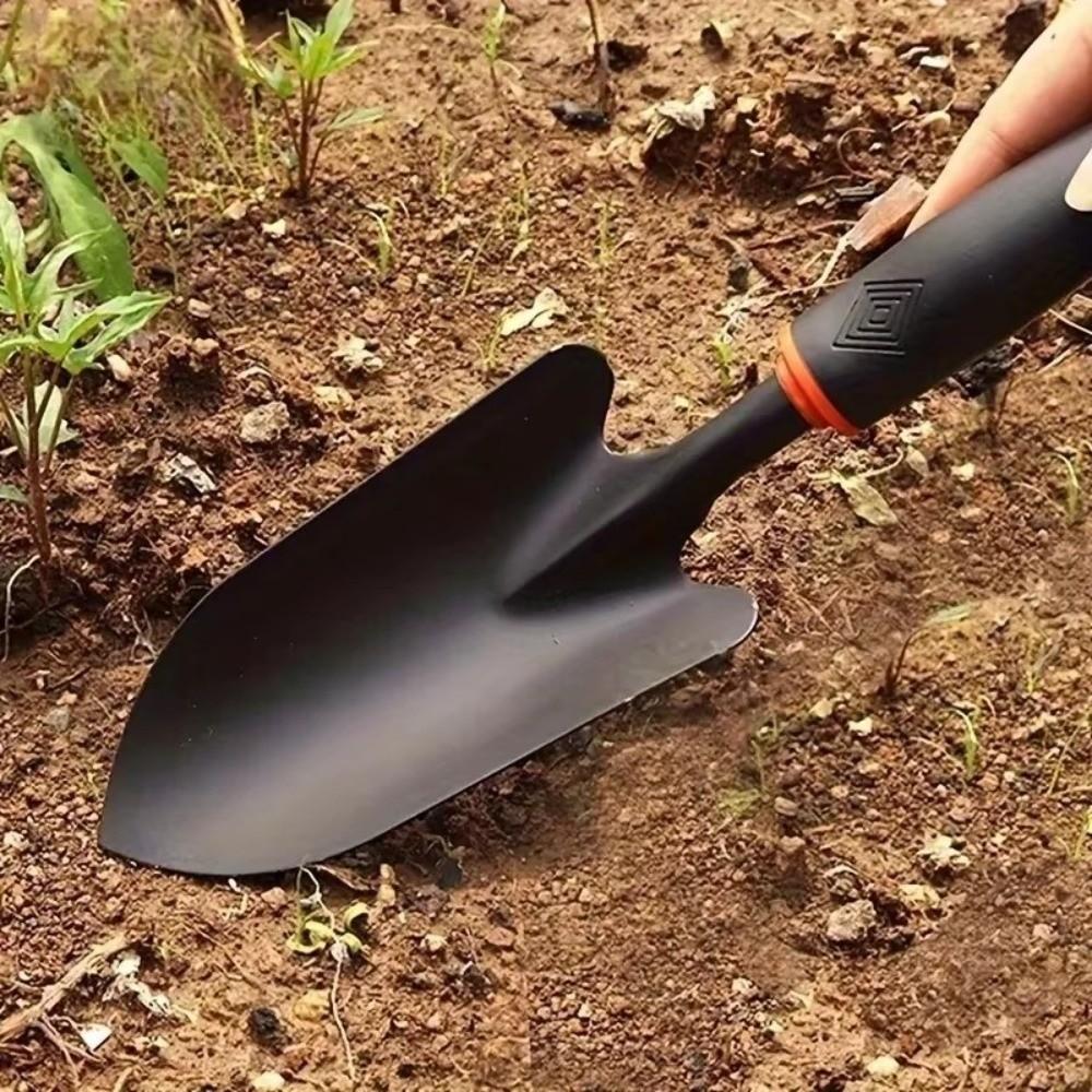 Multifunctional Small Digging Soil Shovel Black Handle Planting Tool Durable Garden Trowel Garden