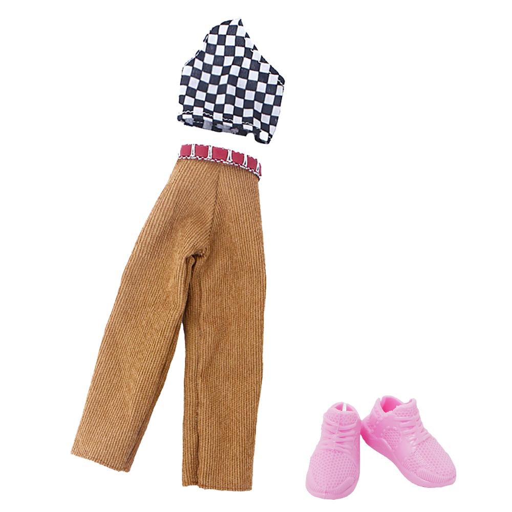 2 Pcs/Set Fashion Doll Clothes Daily Wear Tops Pants Mini Dress Gown with High Heels Shoes Sport Boots