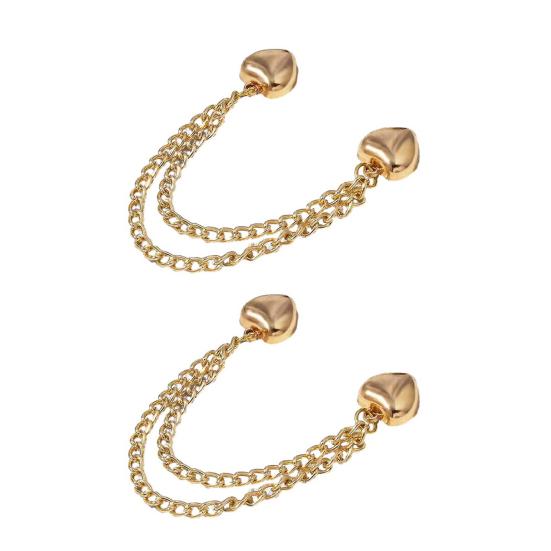 2Pcs Magnetic Clothing Clips with Chain Multi-Function Metal Clothes Magnet Pins Men Women Scarf Shirt Sleeve Pants Button Clip Accessories