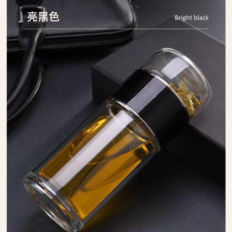 High Borosilicate Glass Tea Water Bottle Double Layer Infuser Tumbler with Tea Filter Drinkware Water Cup for Brewing Bottle