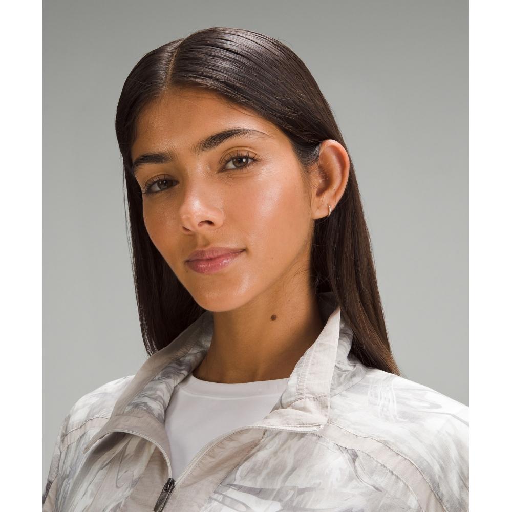 Lululemon Lightweight Woven Side Snap Anorak Marble Meld Light Multi Dove Grey