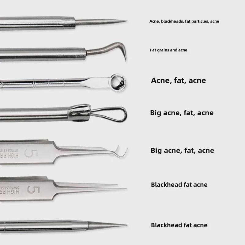 Oțel inoxidabil nr. Set 5 Extratoare Puncte Negre - Instrument Super Ascuțit de Salon de Frumusețe