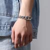 2026 Jewelry Men's Personality Domineering Six-character Mantra Peace Pattern Transfer Silver Bracelet Retro Chain