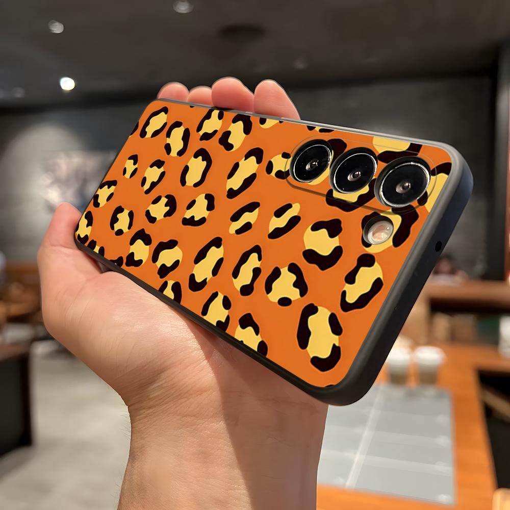 S-Stylish C-Cute Leopard Phone Case For Samsung A56 A36 A26 A16 A15 A25 A35 A55 A14 A34 A24 A54 Black Soft Shell
