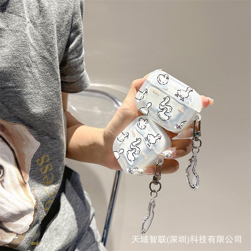 Swimming Duck Is Suitable for Apple AirPods 1st Generation Bluetooth Headset Protective Case Pro1/1st Generation Headset Protective Case.