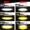 Motorcycle LED Spotlight Yellow-White Light: Super Bright Auxiliary Mini Driving Headlight for Electric Vehicles.
