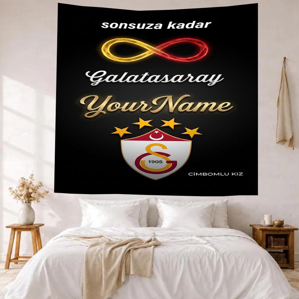 Galatasaray Custom Your Name Wall Decor Tapestry Art For Pet Memorial Birthdaywedding Party Backdrop Family Gift