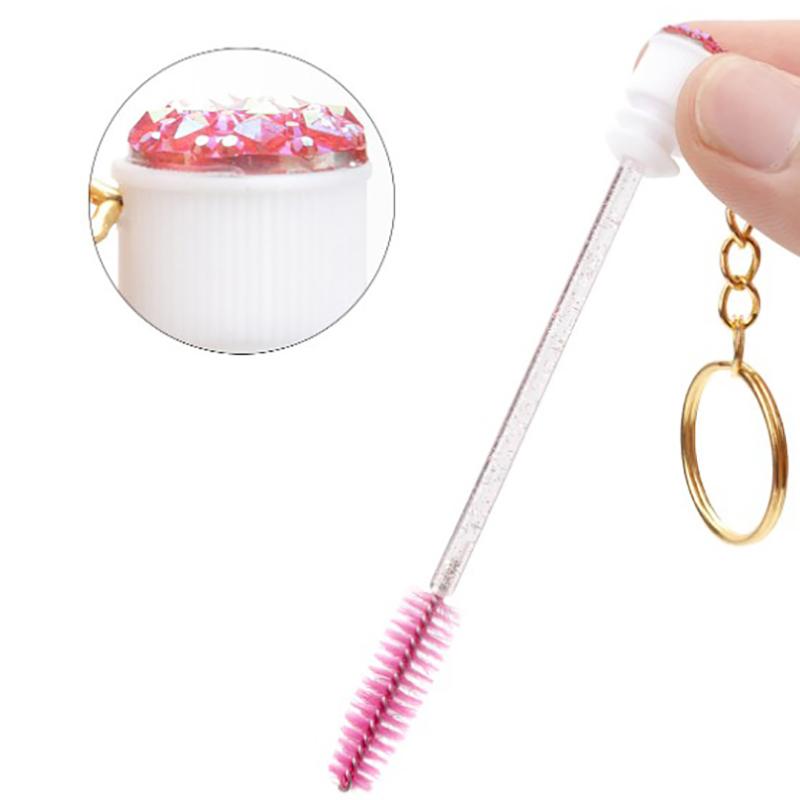 Eyelash Brush With Tube Keychain Resin Drill Eyebrow Mascara Wand Applicator