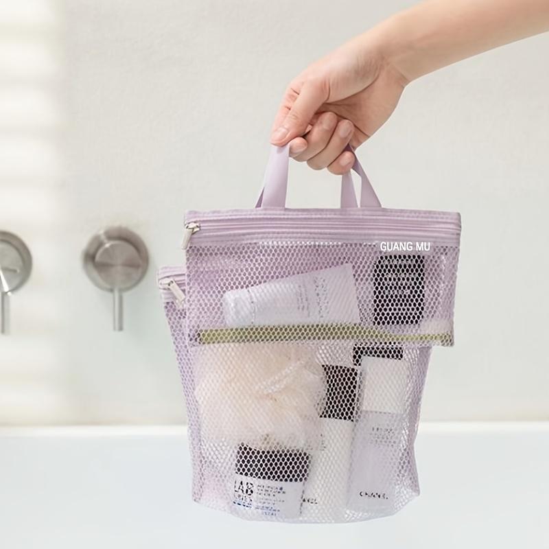 Mini Mesh Toiletry Bag Polyester Travel Organizer Pouches with Zipper Portable Toothbrush & Toothpaste Storage Lightweight & Versatile Use
