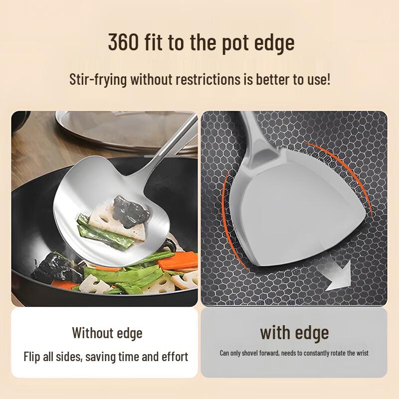 Aishida Stainless Steel Mushroom Spatula Ladle