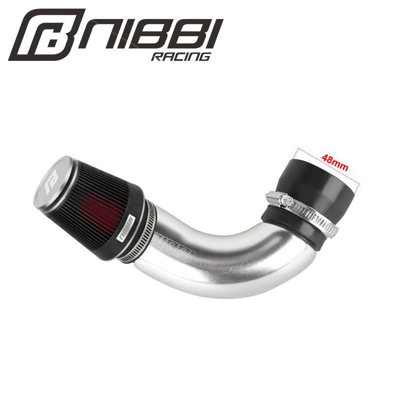 NIBBI High Flow CNC Air Filter 48mm Aluminum Curve Pipe Intake Manifold Kit for Honda Yamaha GY6 Scooter Engine Carburetor Inter