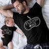 Player One Two Game Console Rope-Style Family Cotton T-Shirt - Short Sleeve European American Style for Father and Son