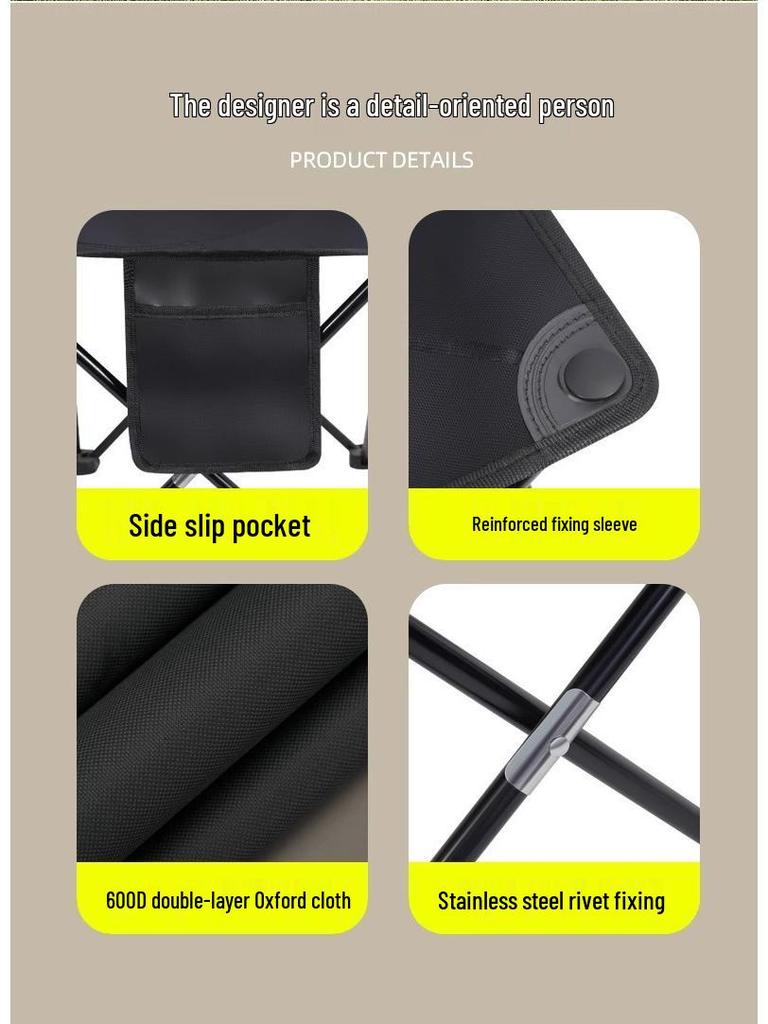 Portable Ultra-light Folding Camping and Fishing Chair with Small Stool for Art Sketching
