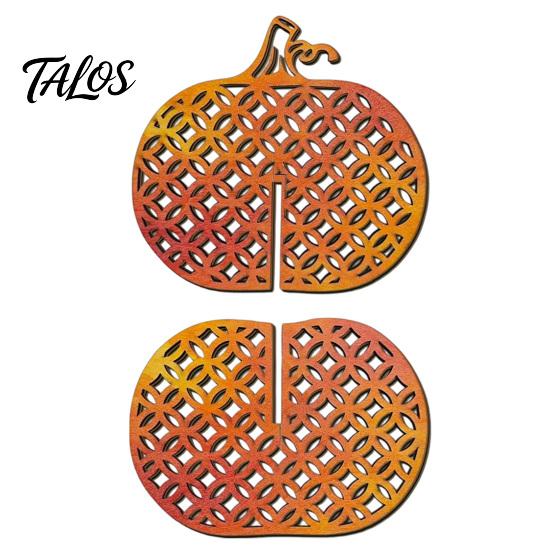 Thanksgiving Seasonal Tabletop Decor Wooden Pumpkin Decor, Vintage Striped Hollow Carved Ornament Halloween Tiered Tray Ornaments for Home Party,