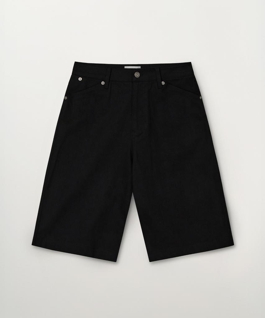Seteo (W) Stitch Cotton Bermuda Pants Black