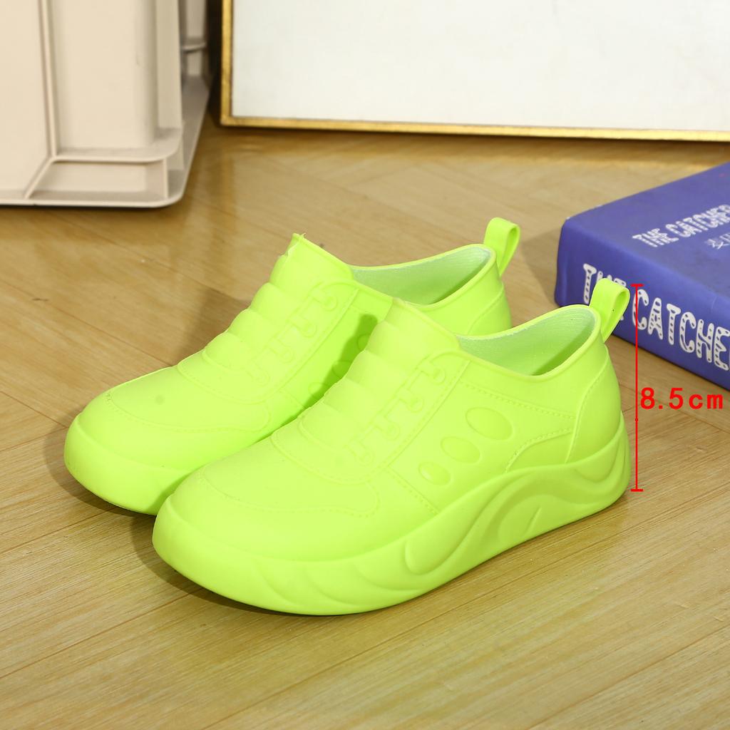 New Inner Height Increase Fashion Short Rain Shoes Women's Rain Shoes Car Wash Vegetable Waterproof Shoes Warm Work Water Shoes