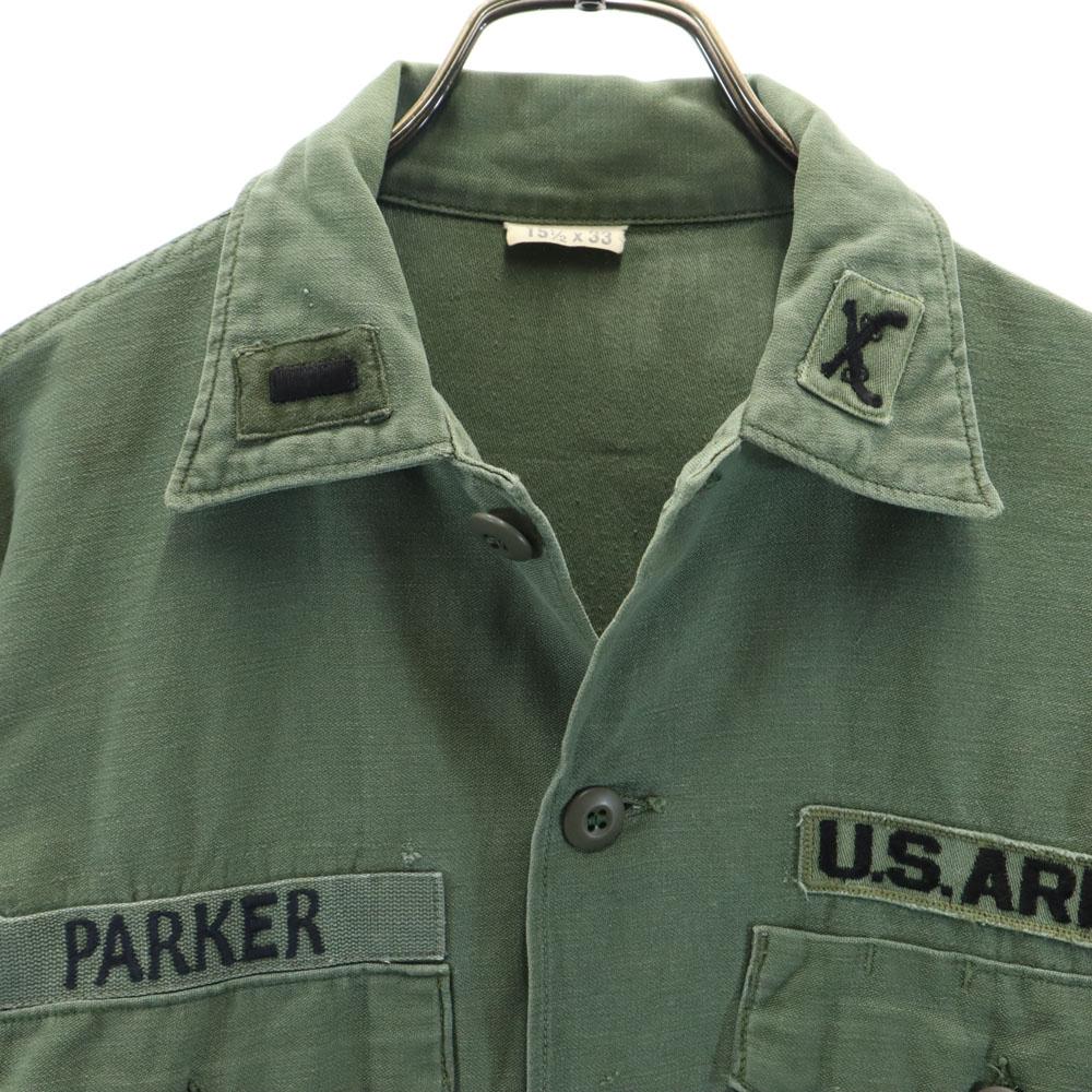 US ARMY 60s Vintage Satin DSA BDU Long sleeve Military shirt 15 1/2x33 Men's Used