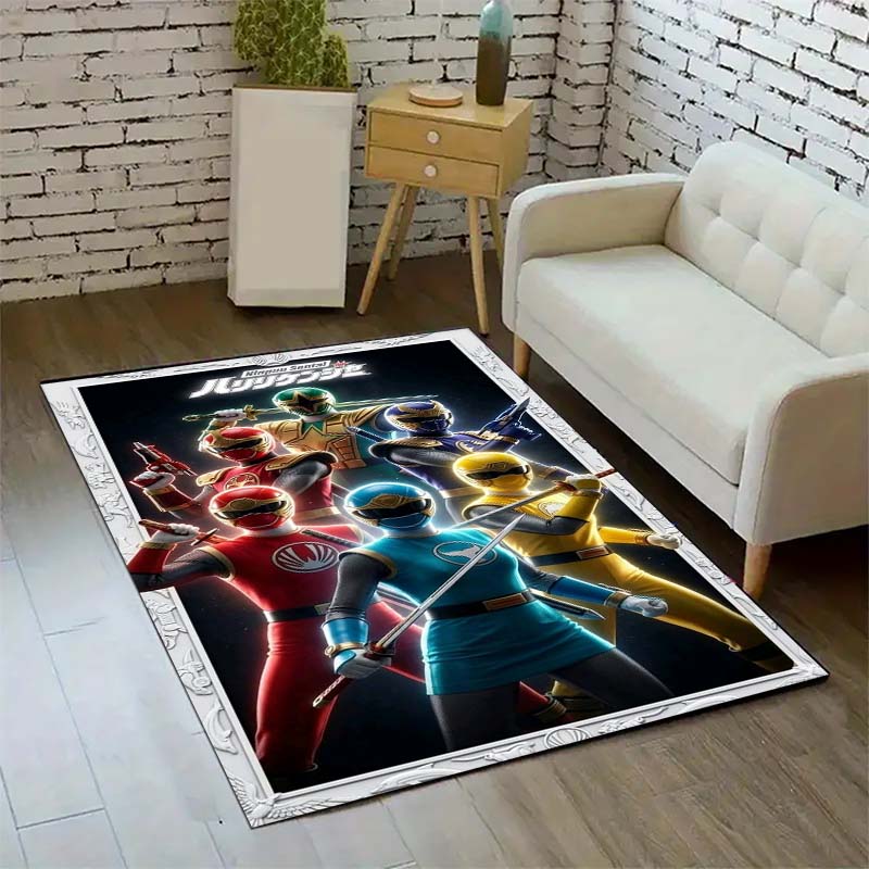Bedroom, living room, office swivel chair rug, Super Sentai print, home bedroom bedside bathroom mat, housewarming gift.