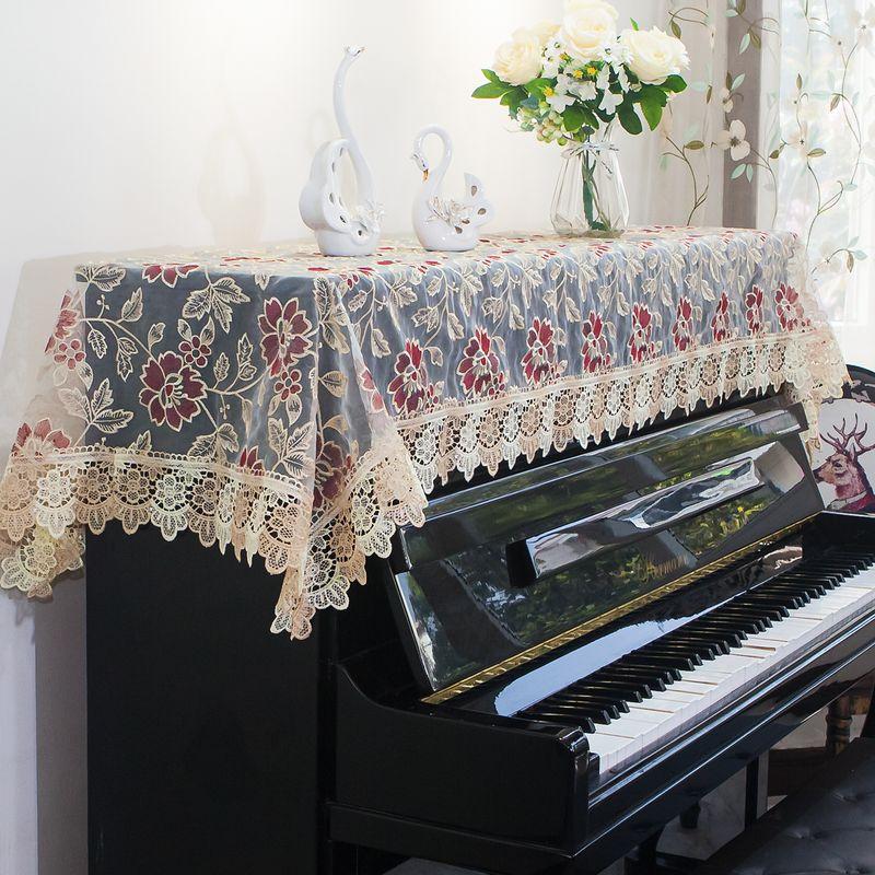 

European High-End Fabric Piano Cover Modern Minimalist Piano Towel Half Cover Tablecloth Pad Electronic Keyboard Dustproof Full Cover Cloth Organza 536 Single small stool towel 56*56